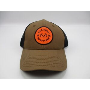 Realtree 1986‎ Outfitter Brown / Black Snapback Meshback Trucker Hat Cap NEW